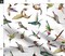 Hummingbirds All Shapes Watercolor Birds Bird Print Big Custom Printed Fabric by Spoonflower Various Fabrics by the Yard or Fat Quarter